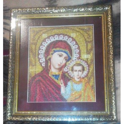 Kazan Mother Mary Beads Embroidered Icon